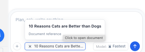 Context panel with attached files